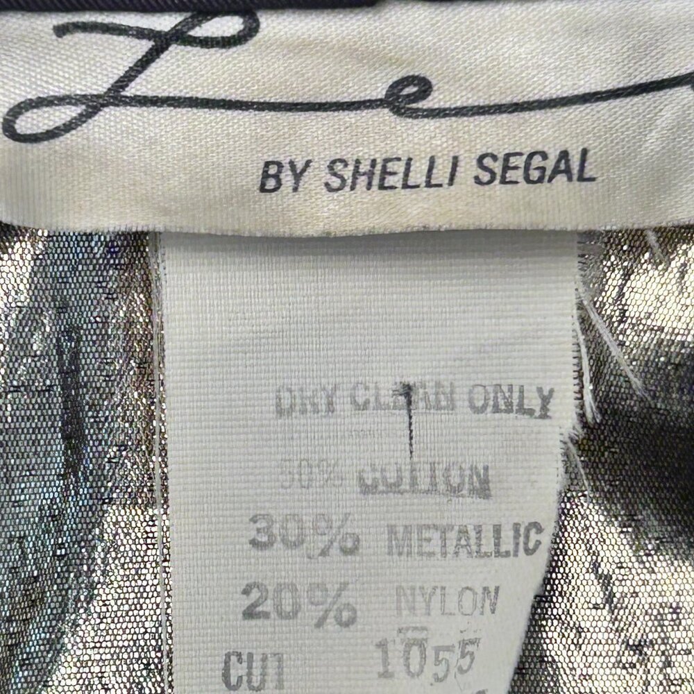 Vtg Laundry (Le) By Shelli Segal Black Gold Foil Blazer Sz S Holiday New Year's - Picture 6 of 9